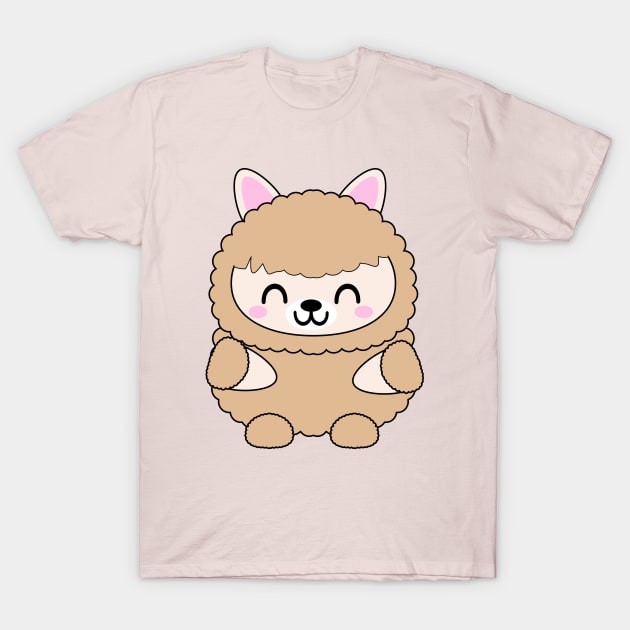 Cute Tan Baby Llama T-Shirt by Kam Bam Designs